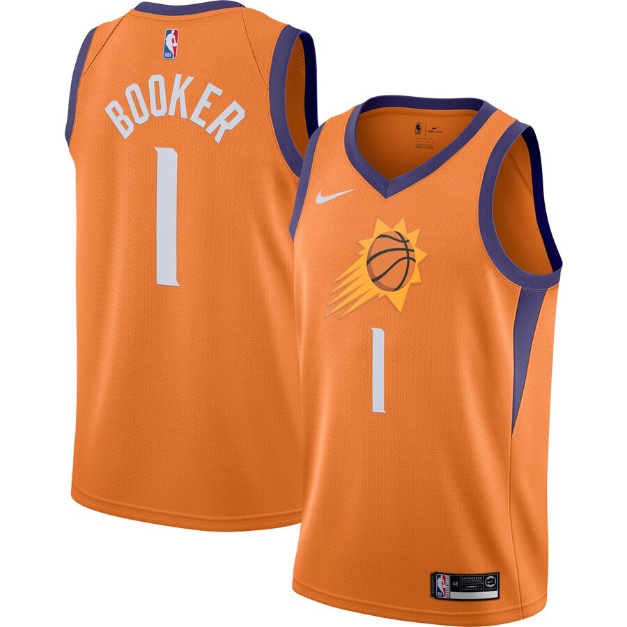 Phoenix Suns Devin Booker Nike Orange Finished Swingman Jersey
